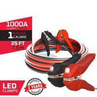 ENL125 Energizer 1-Gauge - Heavy Duty LED Jumper Battery Cables 25 Ft Booster Jump Start