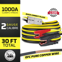 100% Copper KRB230 Krieger 2 Gauge 30' Kit - Permanently Install these OFC Jumper Cables with Quick Connect