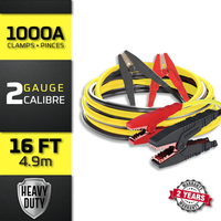 KRB216 Krieger 2 Gauge - Heavy Duty Jumper Battery Cables 16 Ft Booster Jump Start