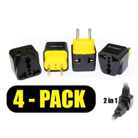 KD-EUR4 Krieger 4pk Universal to European German Schuko Plug Adapters