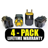 KR-GRM4 Krieger 4pk Universal to European German Schuko Plug Adapters