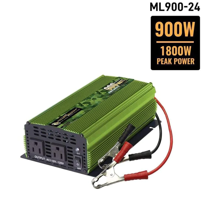 ML900 Power Bright 900 Watt 24V Power Inverter, Dual 110V AC Outlets