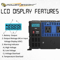 NEW PX3000! PowerBright 3000 Watts Power Inverter 12V to 110V, Modified Sine Wave Car Inverter