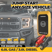 Krieger 1000A Lithium Jump Starter + 10W Wireless charger + QC3.0 USB charger + Flash Light ETL certified