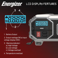 Refurbished ENK1500 Energizer 1500 Watt 12v DC to 110v AC Power Inverter w/ USB
