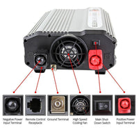 NEW 1500 Watt 12V DC to 110V AC Power Inverter - No Label - No Cables