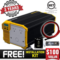 Krieger 4000 Watts Power Inverter 12V to 110V image of warranty and installation kit