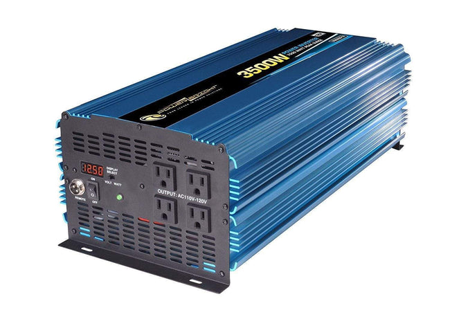 PowerBright PW3500-12 - 3500 Watt 12V DC to 110V AC power inverter with cables - Voltage Converters and transformers